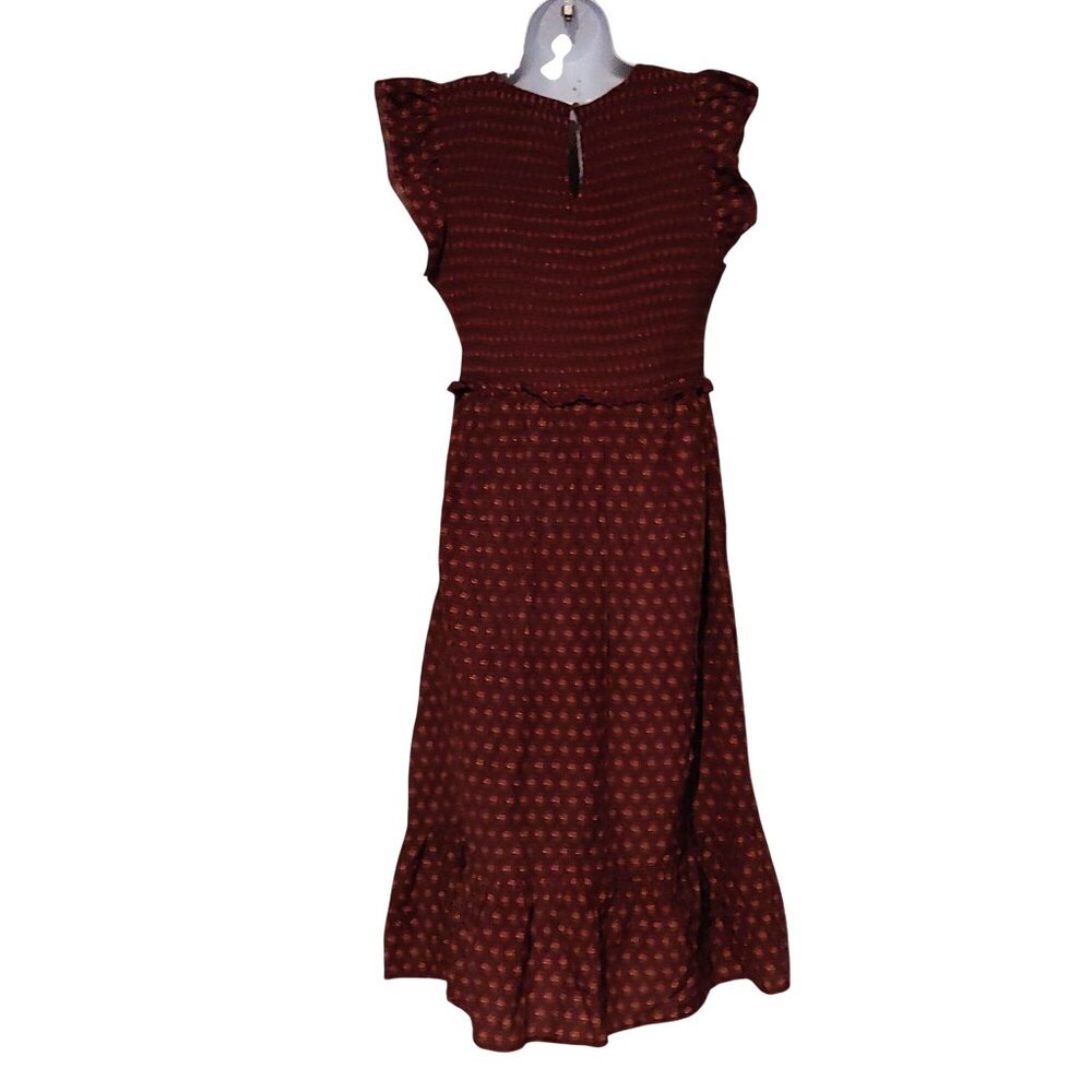 Vineyard Vines Floral Smocked Ruffle Feminine Clean Girl Dress L Cottage - Picture 3 of 12
